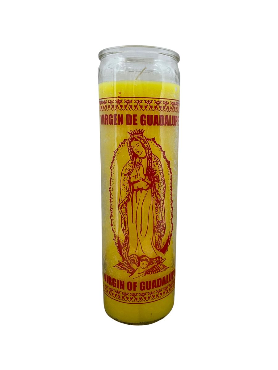 Veladora Amarilla de La Virgen de Guadalupe Veladora Religiosa